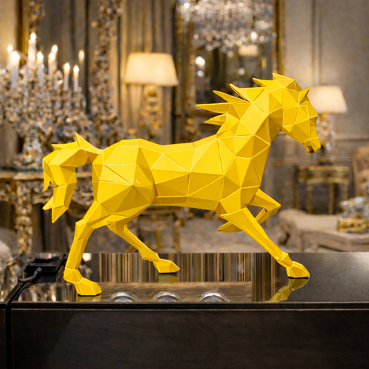 Luxury Yellow Running Hercules Ferrari Horse | EnamorarDecor