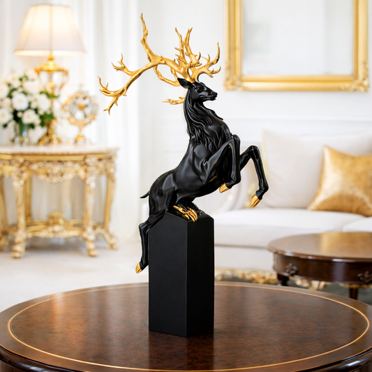 Luxury Black Deer Grandeur Showpiece | EnamorarDecor