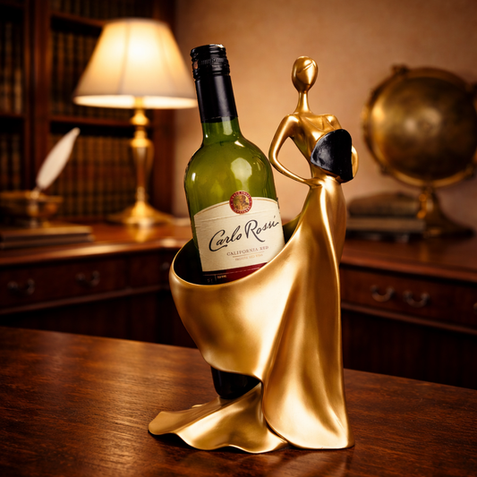 Luxury Golden Wine Bottle Holder Lady | EnamorarDecor