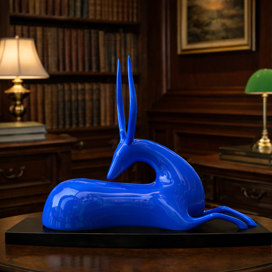 Luxury Indigo Blue Big Deer Table Decor | EnamorarDecor