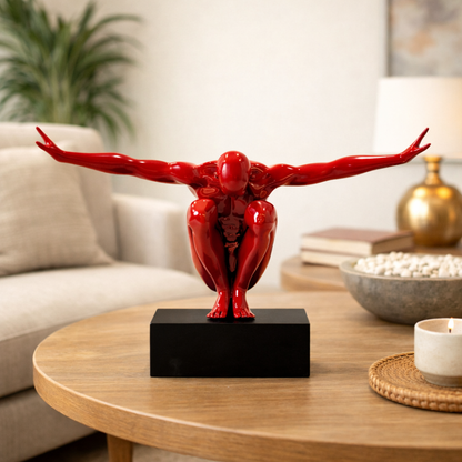 Luxury Red Gymnast Man Decorative Showpiece | EnamorarDecor
