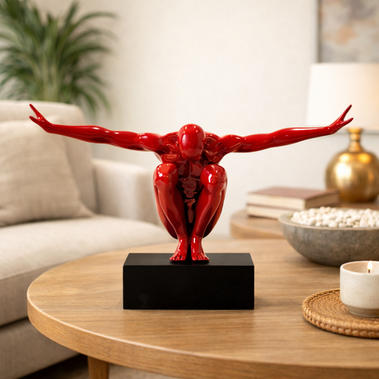 Luxury Red Gymnast Man Decorative Showpiece | EnamorarDecor