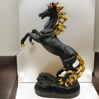 Horse Standing on Hind Legs Sculpture (Black) | EnamorarDecor