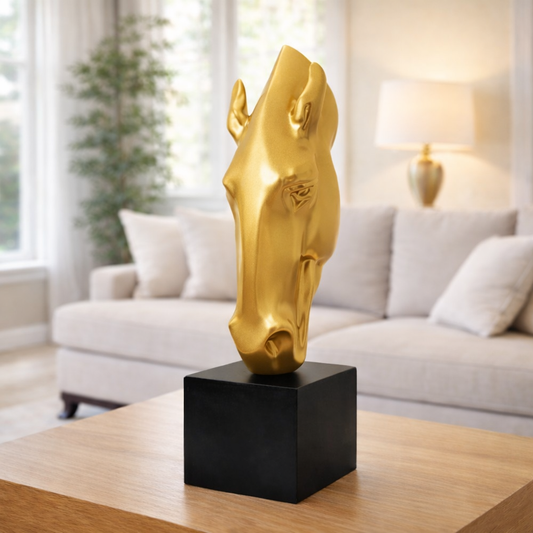 Luxury Golden Horse Head Accent Decor | EnamorarDecor