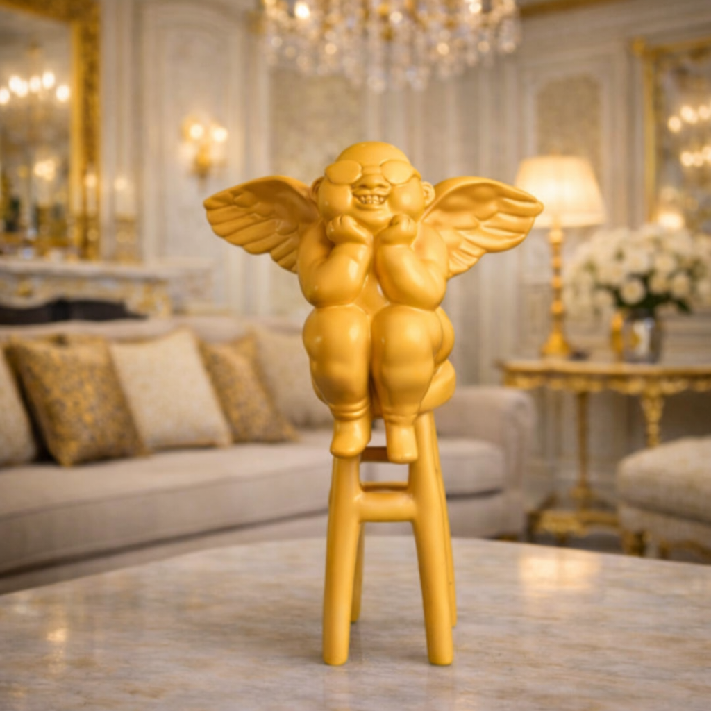 Luxury Yellow Ladder Angel Showpiece | EnamorarDecor