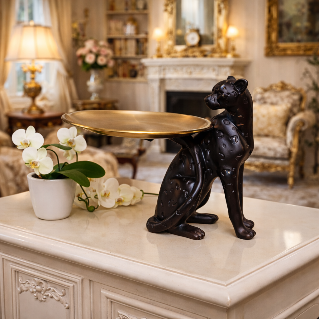 Luxury Black Leopard Plate Decor | EnamorarDecor