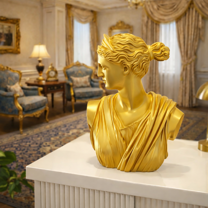 Luxury Golden Greek Lady Bust | EnamorarDecor