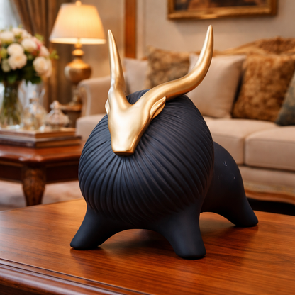 Luxury Black Yak Decor Statue | EnamorarDecor