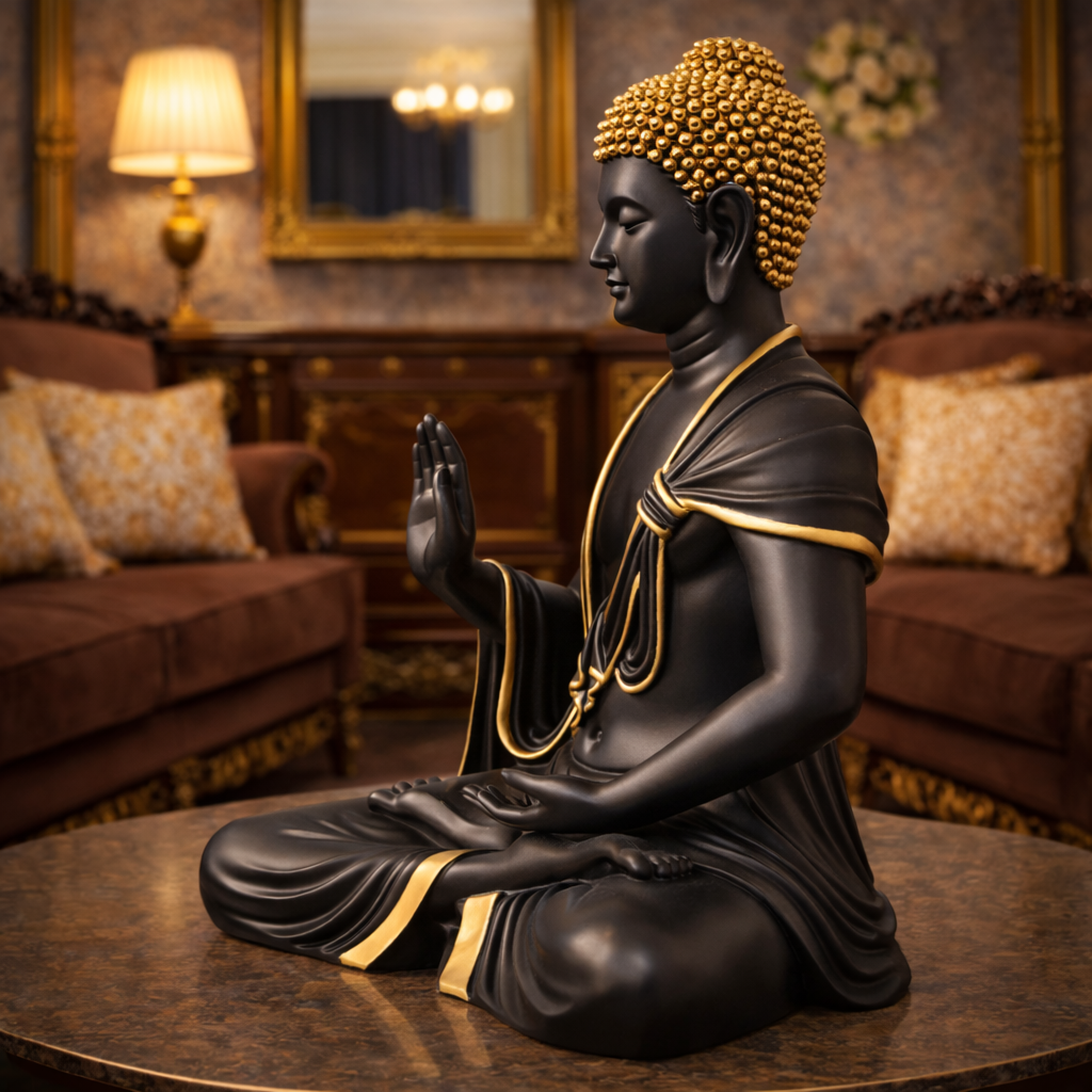 Luxury Black Big Buddha Premium Statue | EnamorarDecor