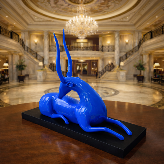 Luxury Indigo Blue Big Deer Table Decor | EnamorarDecor