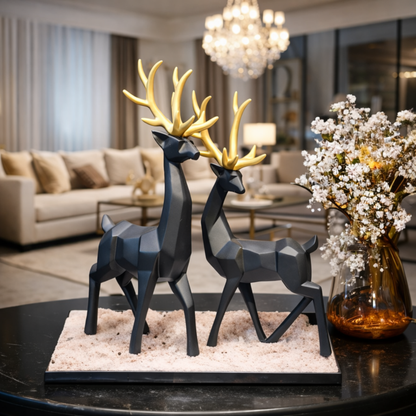 Luxury Black Reindeer Set Showpiece | EnamorarDecor