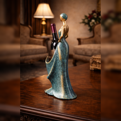 Luxury Blue Wine Bottle Holder Lady | EnamorarDecor