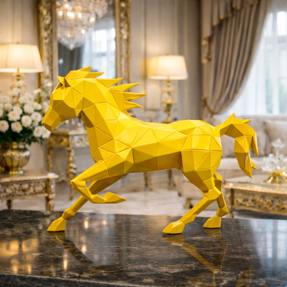 Luxury Yellow Running Hercules Ferrari Horse | EnamorarDecor