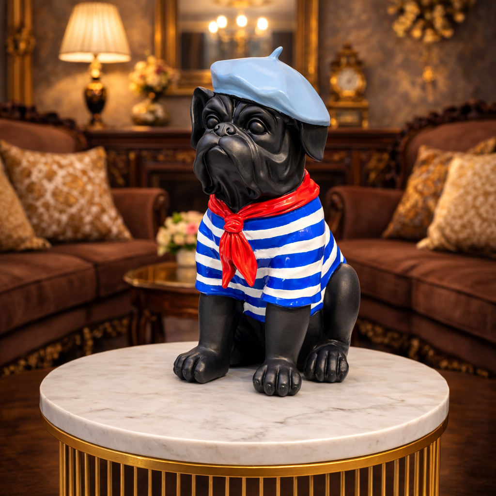 Luxury Blue Dog Sailor Decor Figurine | EnamorarDecor