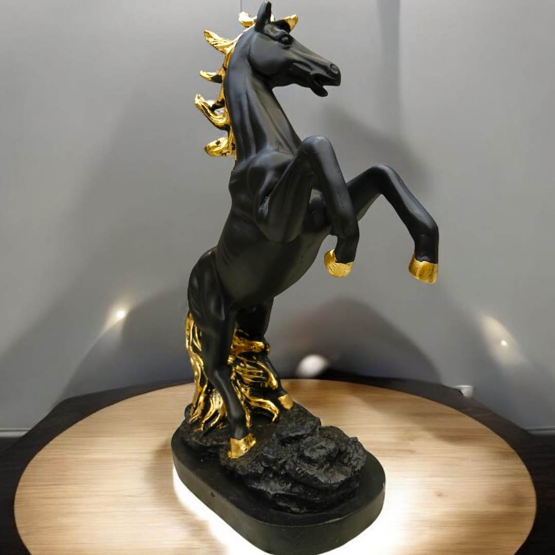 Horse Standing on Hind Legs Sculpture (Black) | EnamorarDecor