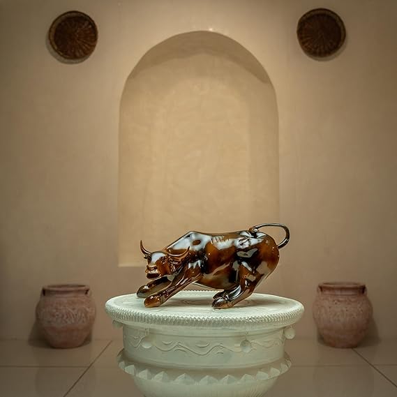 Mustard Color Stock Market Bull | EnamorarDecor