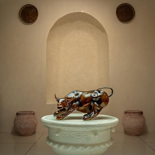 Mustard Color Stock Market Bull | EnamorarDecor