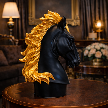 Luxury Black Jack Horse Decor Sculpture | EnamorarDecor