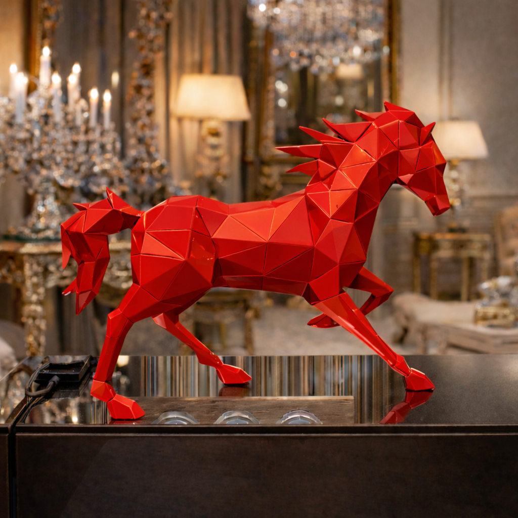 Luxury Red Running Hercules Ferrari Horse | EnamorarDecor