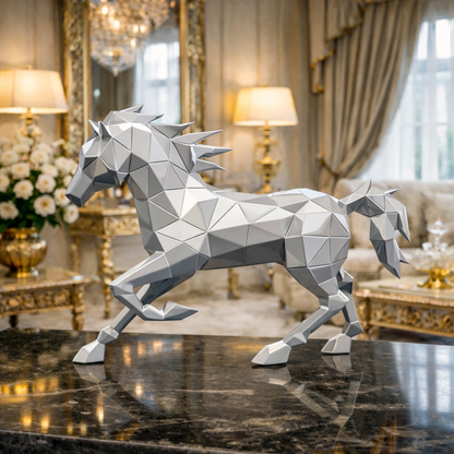Luxury Silver Running Hercules Ferrari Horse | EnamorarDecor
