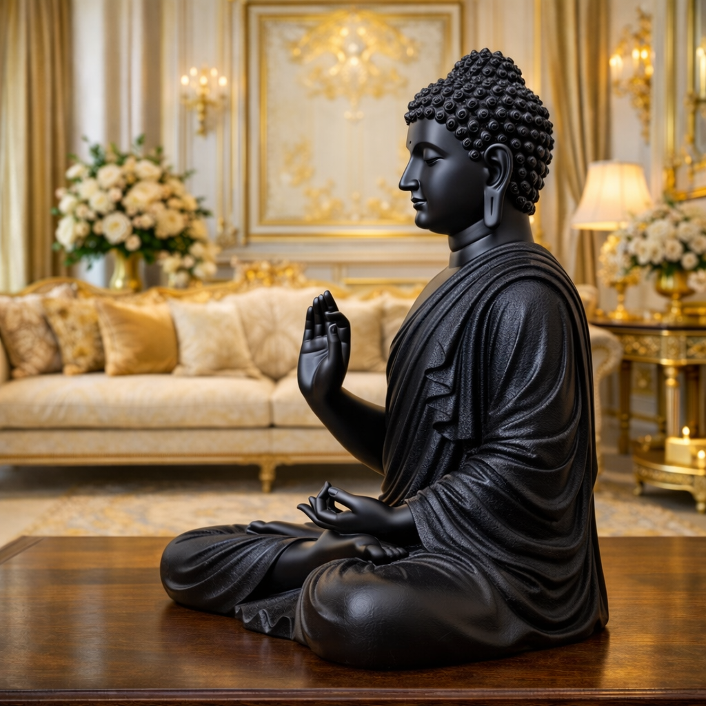 Luxury Big Black Buddha Statue | EnamorarDecor