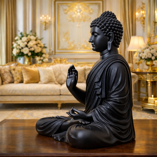 Luxury Big Black Buddha Statue | EnamorarDecor