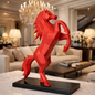 Royal Red Rearing Victory Ferrari Horse Statue | EnamorarDecor