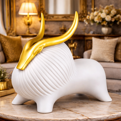 Luxury White Yak Decor Statue | EnamorarDecor