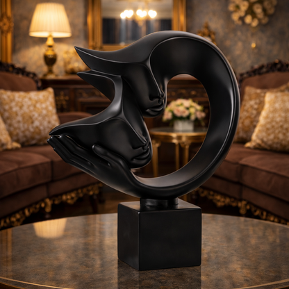 Luxury Black Masked Couple Sculpture | EnamorarDecor