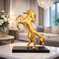 Royal Gold Rearing Victory Ferrari Horse Statue | EnamorarDecor