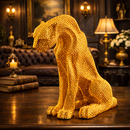 Luxury Gold Dotted Sitting Cheetah Decor | EnamorarDecor