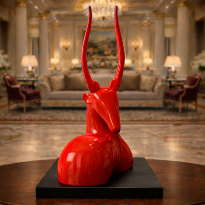 Luxury Red Big Deer Statement Decor | EnamorarDecor