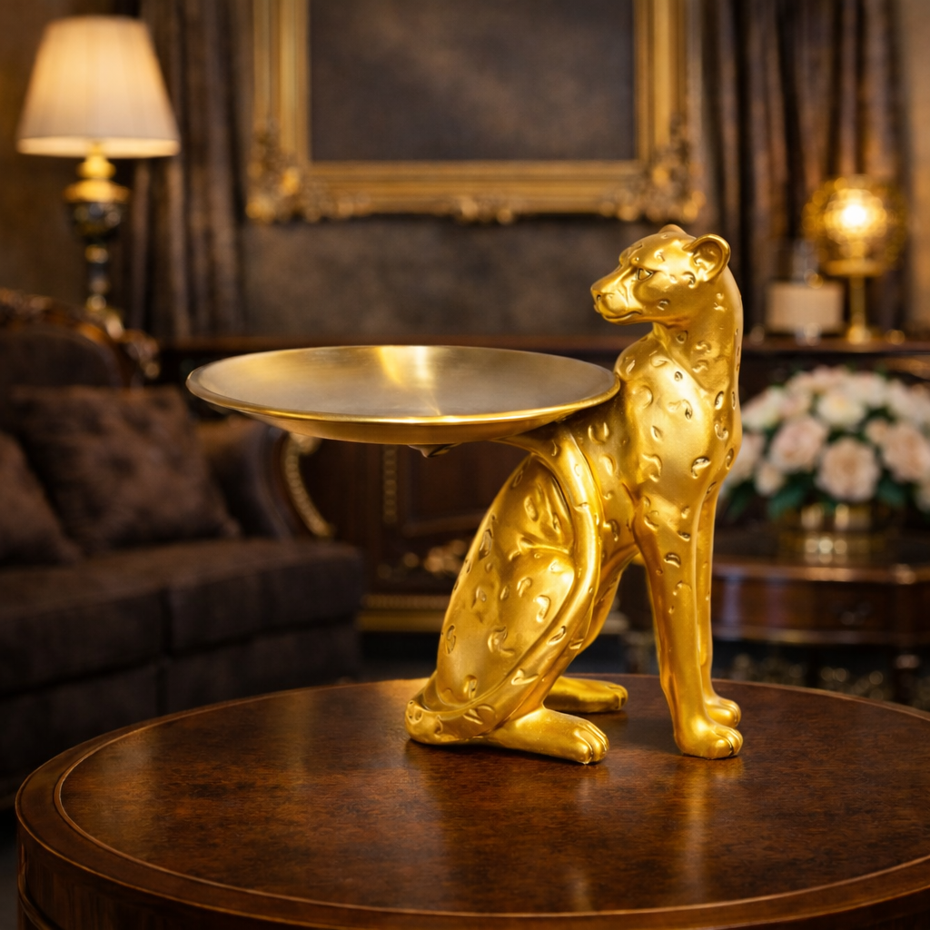 Luxury Golden Leopard Plate Decor | EnamorarDecor