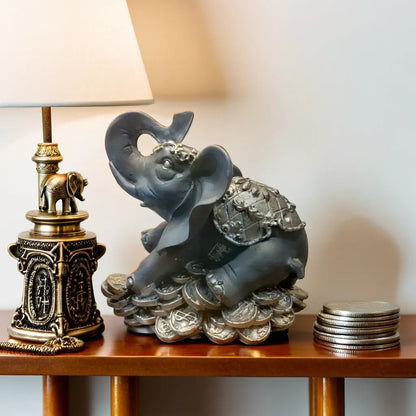 Elegant Black Money Elephant Showpiece | EnamorarDecor