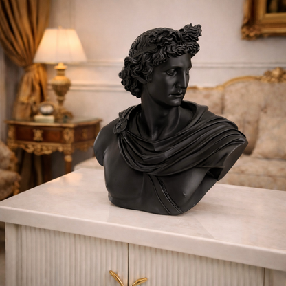 Luxury Black Greek Prince Apollo (David) Sculpture | EnamorarDecor