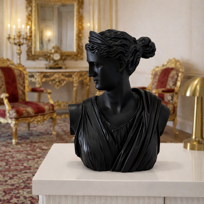 Luxury Black Greek Lady Bust | EnamorarDecor