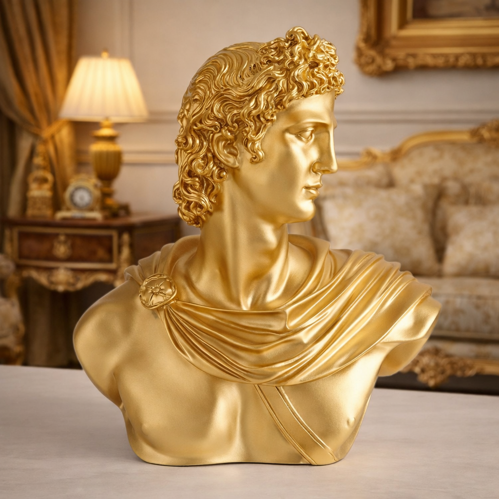Luxury Golden Greek Prince Apollo (David) Sculpture | EnamorarDecor