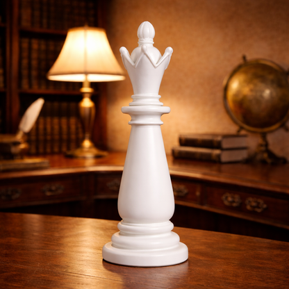 Luxury White Chess Pieces King, Queen & Knight | EnamorarDecor