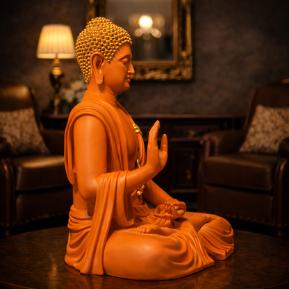 Luxury Orange Big Buddha Premium Statue | EnamorarDecor