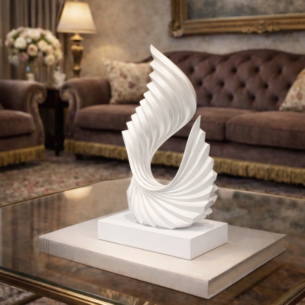 Luxury White Twisted Tale Showpiece | EnamorarDecor