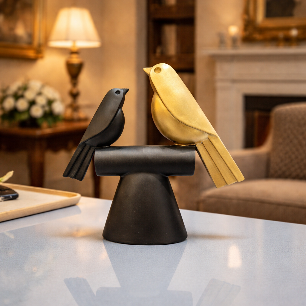 Luxury Black & Gold Bird Nest Decor | EnamorarDecor