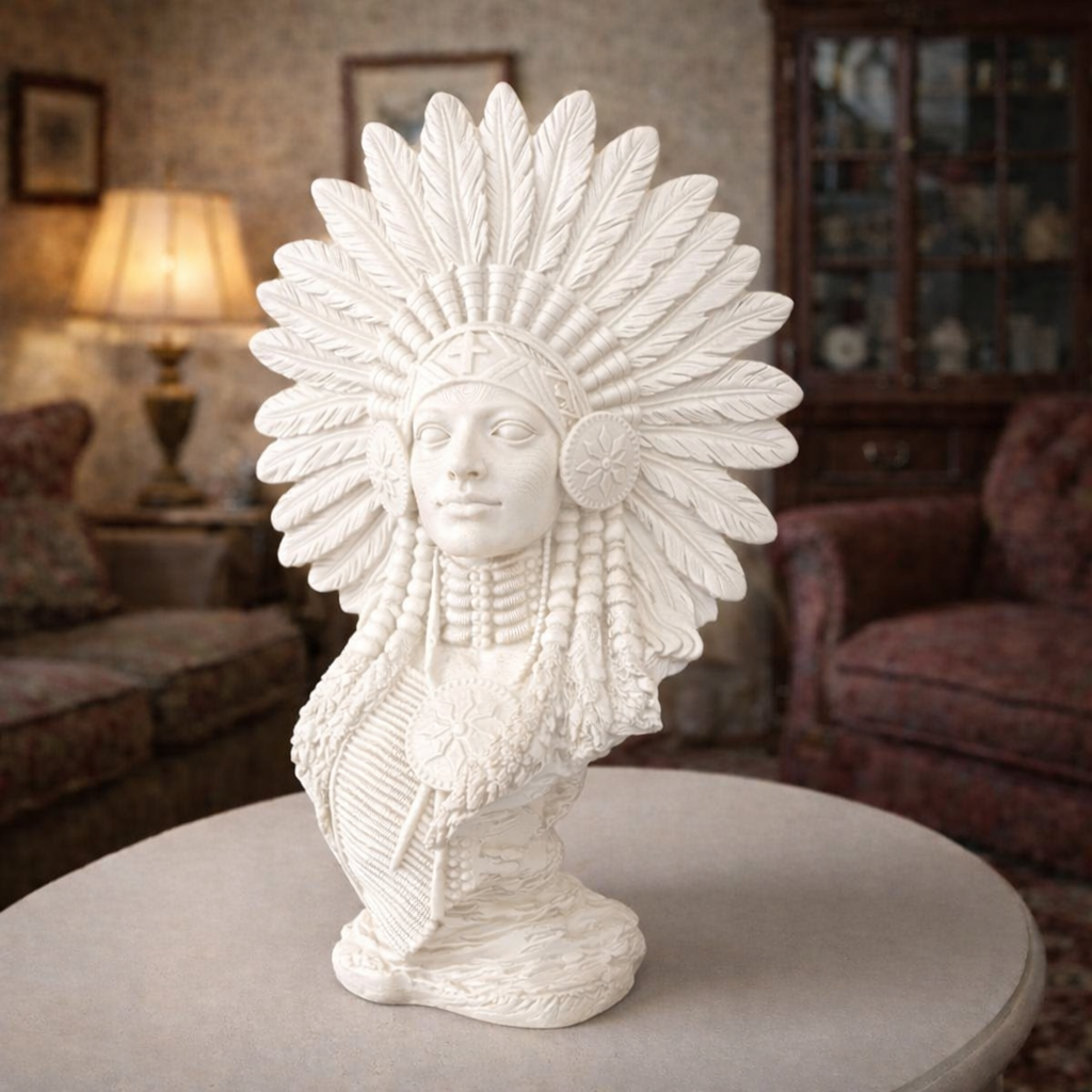 Luxury White Afro Lady Decor Statue | EnamorarDecor