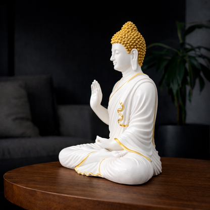 Luxury Big White & Golden Buddha Statue | EnamorarDecor