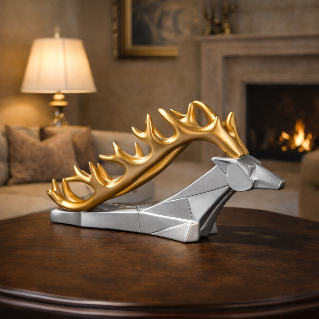 Luxury Silver Deer Head Wine Bottle Holder | EnamorarDecor