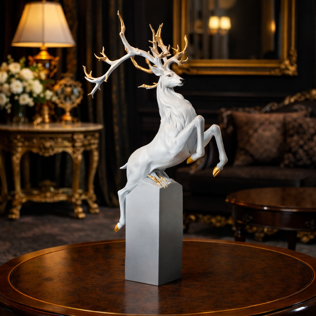 Luxury Grey Deer Grandeur Showpiece | EnamorarDecor