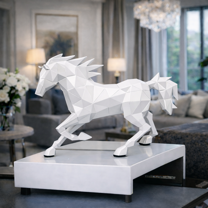 Luxury White Running Hercules Ferrari Horse | EnamorarDecor