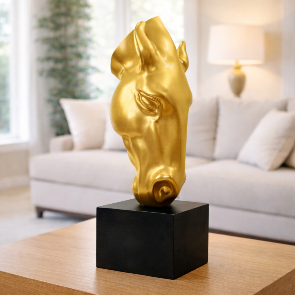 Luxury Golden Horse Head Accent Decor | EnamorarDecor
