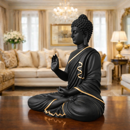 Luxury Big Black & Golden Buddha Statue | EnamorarDecor