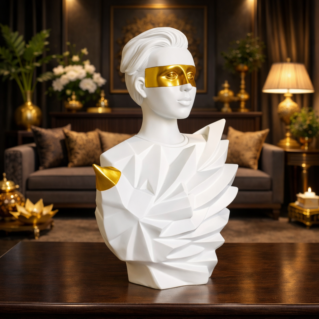 Luxury White Bird Lady Decor Statue | EnamorarDecor