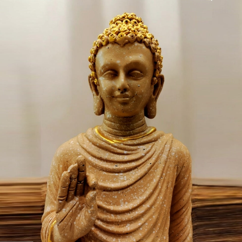 Brown Resin Standing Buddha | EnamorarDecor